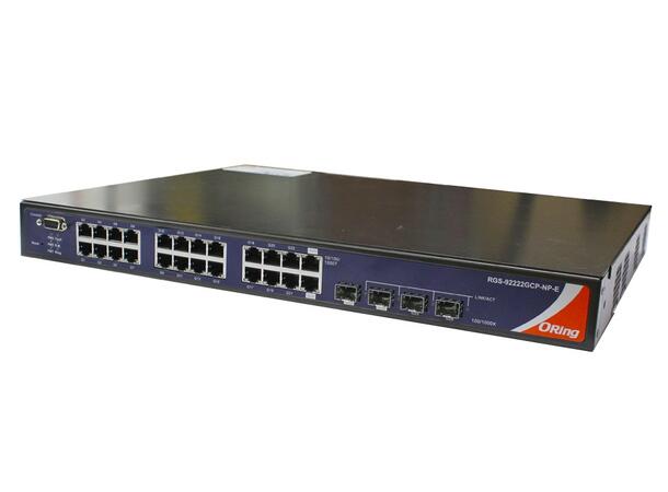 ORing GigE 24x RJ45 + 4x SFP, AC+DC Rackmount Switch, Single AC+ 2x DC Power 
